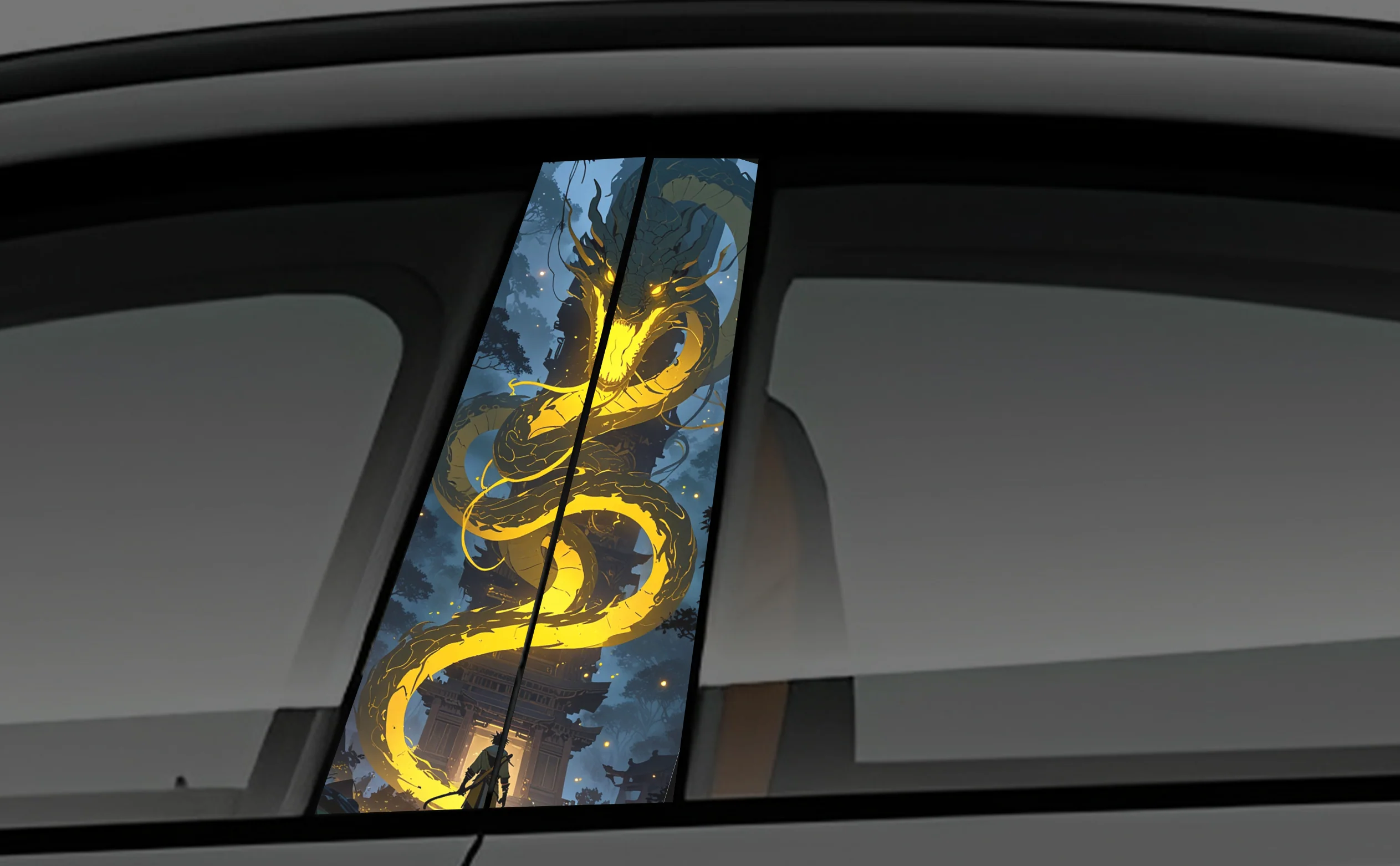 The Dragon Window Pillar Wrap for Cars
